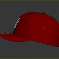 Stylish Red Baseball Cap With White NY Logo And Yellow Label On Brim