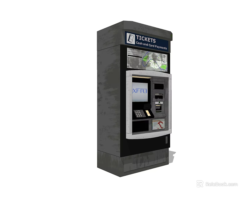 Public Automated Ticket Machine For Convenient Self Service Ticket Purchasing 3d model 