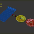 Fitness Equipment Set With Blue Exercise Mat Dumbbell Yellow And Red Weight Plates