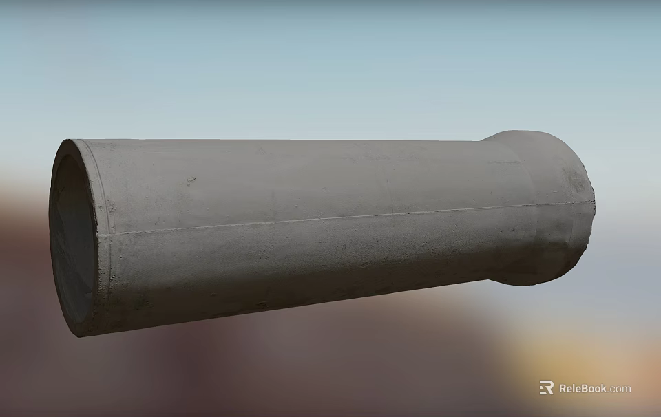 Heavy Duty Concrete Pipe With Cylindrical Structure For Industrial Drainage Systems 3d model 