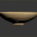 Plant Growing In Light Yellow Cracked Ceramic Pot With Drainage Hole