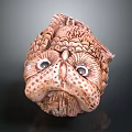 Mythical Fantasy Creature Head Sculpture With Detailed Texture And Realistic Eyes