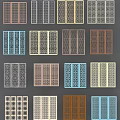 Assorted Decorative Screens With Various Intricate Patterns And Colorful Designs 3d model