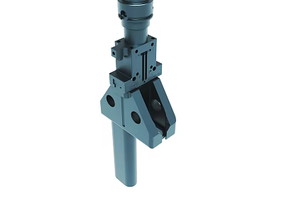 Precision Engineered Industrial Metal Mechanical Component With Holes And Cylindrical Rod 3d model