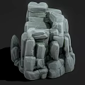 3D Rock Model With Rough Stone Texture And Irregular Shape For Scene Construction 3d model