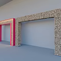 Two Textured Pink And Gray Door Arches For Interior Decoration