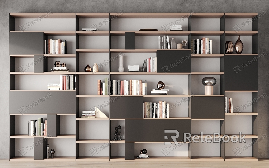 Modern minimalist bookcase model