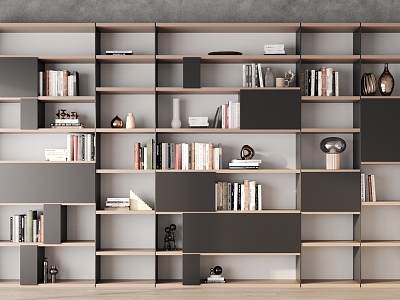 Modern minimalist bookcase model