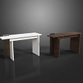 Modern Tea Tables with White and Brown Wooden Tops and Simple Leg Design
