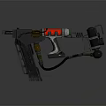 Mechanical Weapon with Black Body Red Component Magazine and Spring Mechanism