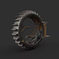 Mechanical Motorcycle Gear Assembly With Metal Ring Structure 3D Model Design