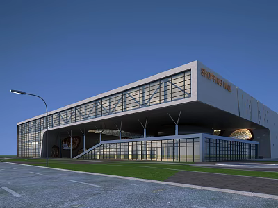 Modern Commercial Building Shopping Center 3d model