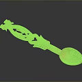 Wooden Carved Spoon with Intricate Dragon Pattern and Decorative Handle Design
