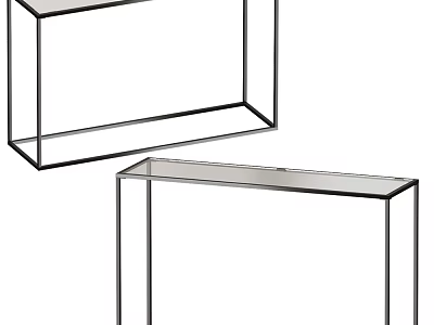Modern Glass Top Side Tables With Metal Frame And Sleek Design Set of Two 3d model