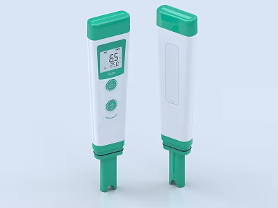 Industrial Equipment Digital Detection Tools With Pen Shaped Design Green White Display And Control Buttons 3d model