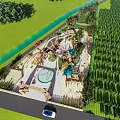 Outdoor Children's Playground With Play Structures Sandpit Green Grass And Aerial View
