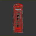 Vintage Red Telephone Booth With Classic Design And Retro Style Decorative Equipment