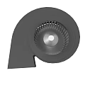 Black Mechanical Centrifugal Fan With Circular Blower And Square Outlet