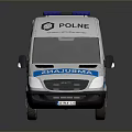 White Police Ambulance Vehicle With Blue Emergency Lights And Medical Signage