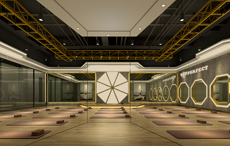 INDUSTRIAL LOFT YOGA ROOM GYM 3d model