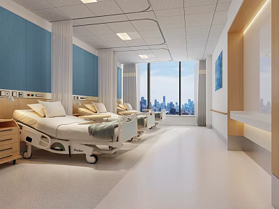 Modern Spacious Hospital Outpatient Clinic Interior With Comfortable Seating Medical Equipment And Bright Lighting 3d model