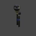 Submachine Gun With Tactical Scope Detachable Magazine Wooden Grip And Metal Body