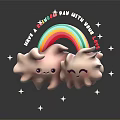 Happy Rainbow Day Celebration With Smiling Clouds And Sparkling Stars