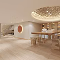Elegant Modern Hotel Lobby With Gold Textured Ceiling Chandeliers Reception Area And Marble Floor