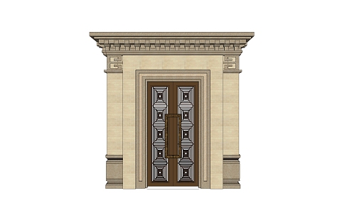 New Chinese Style Door Villa Small Courtyard Door 3d model