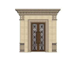 New Chinese Style Door Villa Small Courtyard Door 3d model