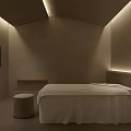 Japanese Style SPA Sauna Interior Featuring Wooden Structure Tatami Mats Stone Lanterns And Fireplace