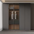Modern Wardrobe With Glass Doors And Hanging Storage Interior Design