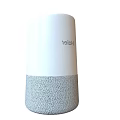 Belabox Wireless Speaker With White And Gray Cylindrical Design And Fabric Texture