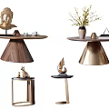 Post-modern round table tea table side table combination 3d model
