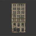 Scenic Landscape Featuring Multi Story Stone Building with Arched Windows and Vine Decorations