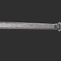 Classic Steel Sword With Sharp Textured Blade And Detailed Hilt Design