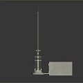 Laboratory Glassware Apparatus With Vertical Glass Tubes Metal Stand And Square Base