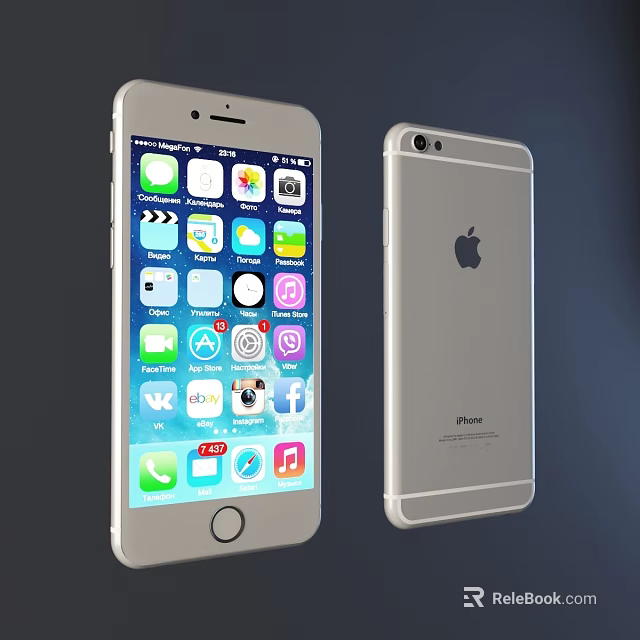 Apple iPhone Smartphone With Front Screen Apps And Back Logo Design 3d model
