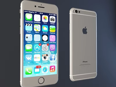 Apple iPhone Smartphone With Front Screen Apps And Back Logo Design 3d model