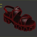 PRADA Black Sandals with Crisscross Straps and Chunky Platform Sole
