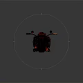 Red Motorcycle With Large Wheels Unique Design And Black Accents Details