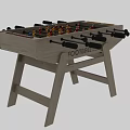Wooden Foosball Table With Sturdy Legs Green Playing Surface And Black Handles