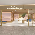 Modern Elegant Boutique Interior With Pink Shelves Gold Decor White Floor And Green Plant