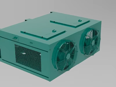 High Performance Green Industrial Equipment With Dual Fans And Cooling Grille 3d model