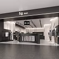 Modern Clothing Store Interior Design With Fashion Display Racks And Fitting Room Area