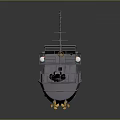 Multi Purpose Watercraft With Gray Hull Superstructure Deck Railings Antennas And Orange Lifebuoys