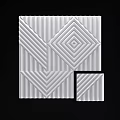 White Architectural Components with Geometric Diamond Shapes Striped Patterns and Large Small Decorative Panels 3d model