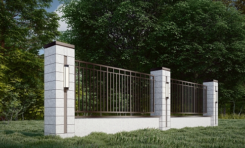 Modern Fence Wall Landscape Wall 3d model