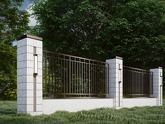 Modern Fence Wall Landscape Wall 3d model