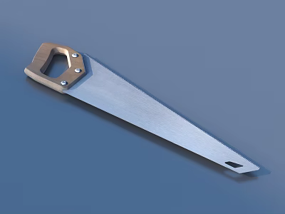 High Quality Hardware Hand Saw With Metal Blade And Comfortable Handle 3d model